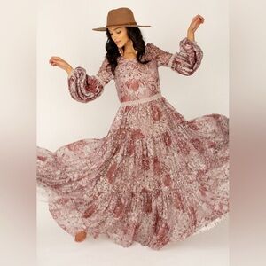 Brand New Joyfolie Mia Joy Ember Dress in Mauve Floral